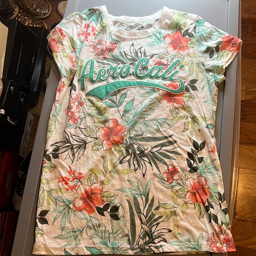 Flower printed aero cali shirt